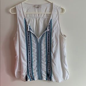 Embroidered Sleeveless Top